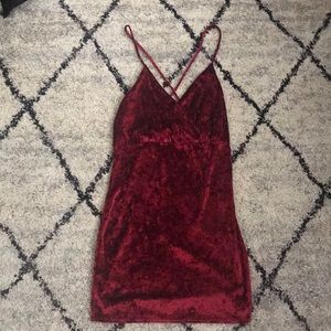 Red velvet dress
